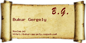 Bukur Gergely névjegykártya